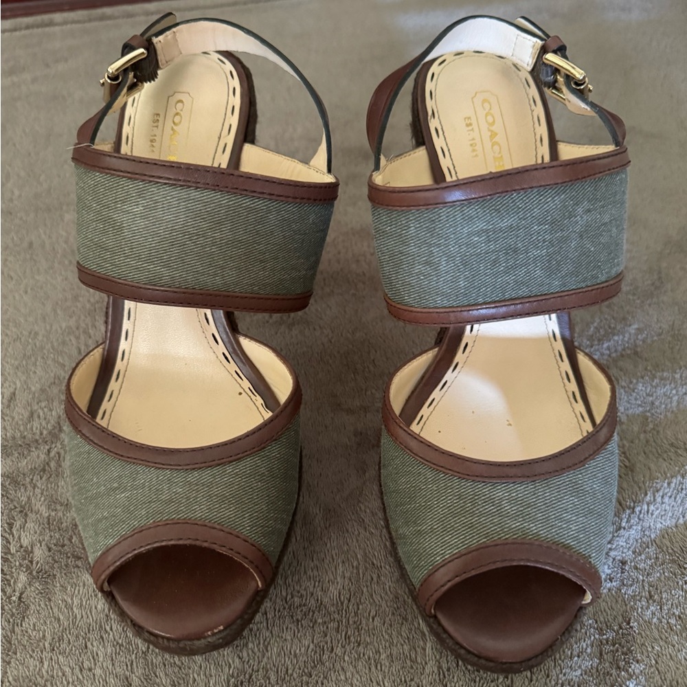 Coach Olive Green Heels (pre-owned)